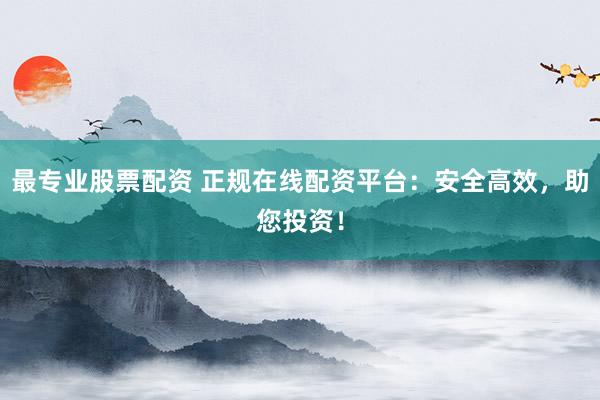 最专业股票配资 正规在线配资平台：安全高效，助您投资！