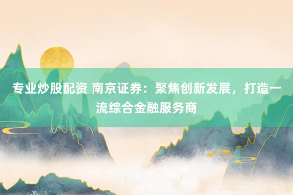 专业炒股配资 南京证券：聚焦创新发展，打造一流综合金融服务商