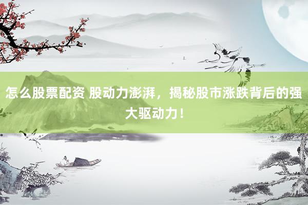 怎么股票配资 股动力澎湃，揭秘股市涨跌背后的强大驱动力！