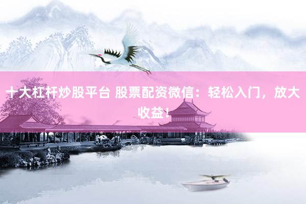 十大杠杆炒股平台 股票配资微信：轻松入门，放大收益！