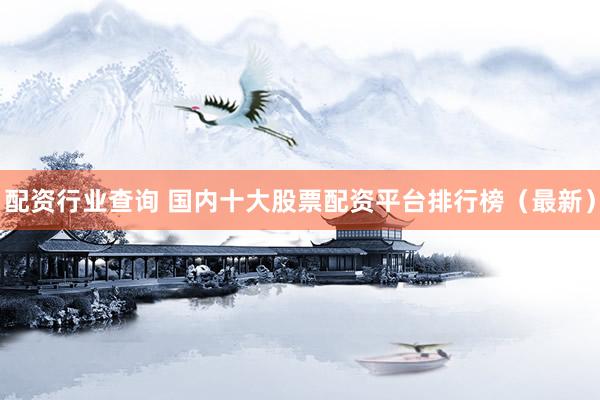 配资行业查询 国内十大股票配资平台排行榜（最新）
