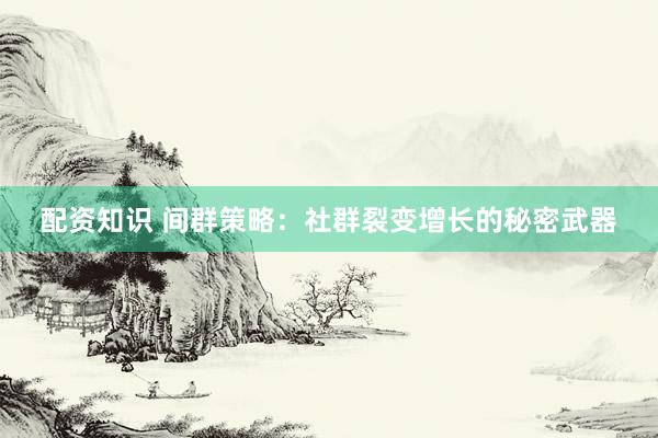 配资知识 间群策略：社群裂变增长的秘密武器