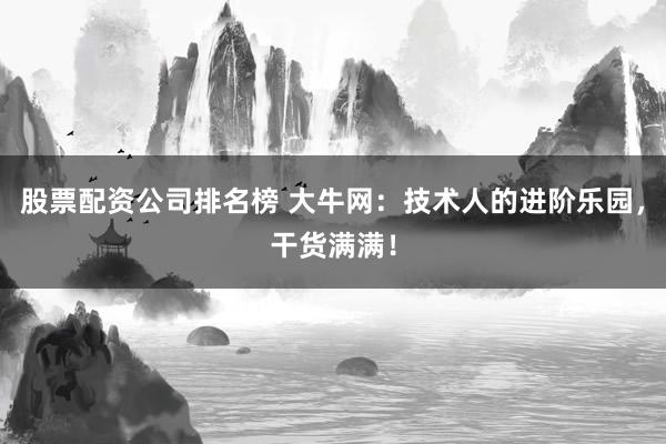 股票配资公司排名榜 大牛网：技术人的进阶乐园，干货满满！
