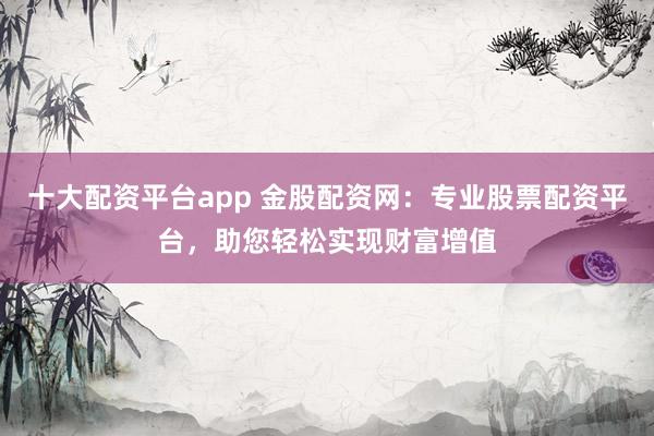 十大配资平台app 金股配资网：专业股票配资平台，助您轻松实现财富增值