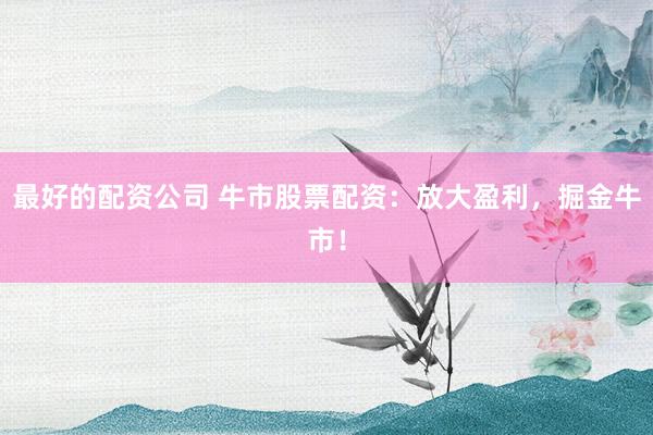 最好的配资公司 牛市股票配资：放大盈利，掘金牛市！