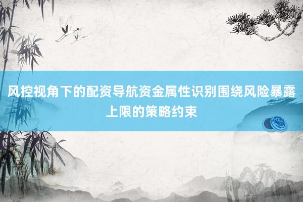风控视角下的配资导航资金属性识别围绕风险暴露上限的策略约束