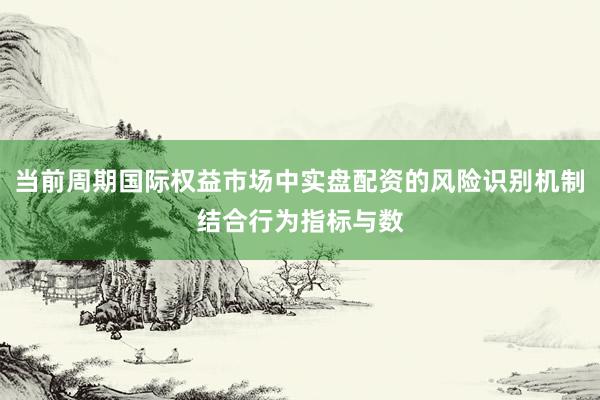 当前周期国际权益市场中实盘配资的风险识别机制结合行为指标与数
