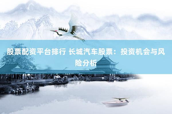 股票配资平台排行 长城汽车股票：投资机会与风险分析