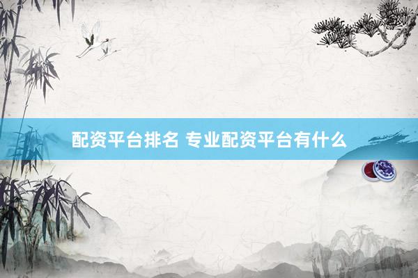 配资平台排名 专业配资平台有什么
