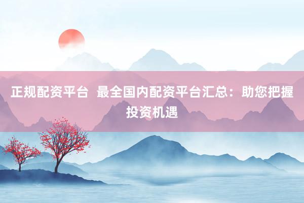 正规配资平台  最全国内配资平台汇总：助您把握投资机遇