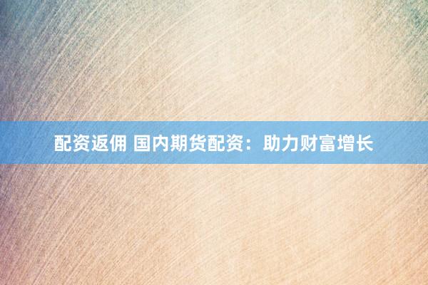 配资返佣 国内期货配资：助力财富增长