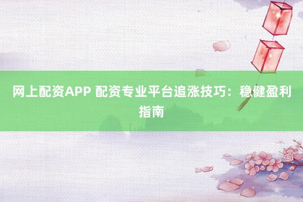 网上配资APP 配资专业平台追涨技巧：稳健盈利指南